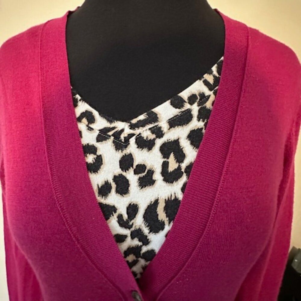 Pink Ann Taylor Loft Cardigan   8657 - Picture 4 of 6